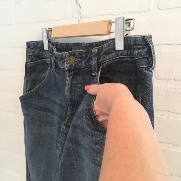 Lauren Ralph Lauren Vintage 90s Y2K Denim Pencil Skirt Dark wash Pockets 6 - Picture 6 of 9